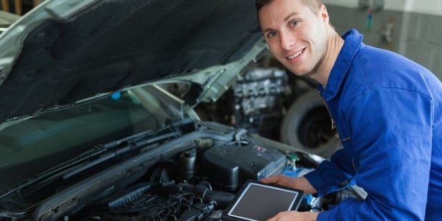 service technician making a video